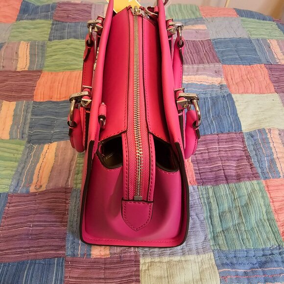 Michael Kors Marilyn Leather Satchel, Cerise, NWT - Picture 4 of 7